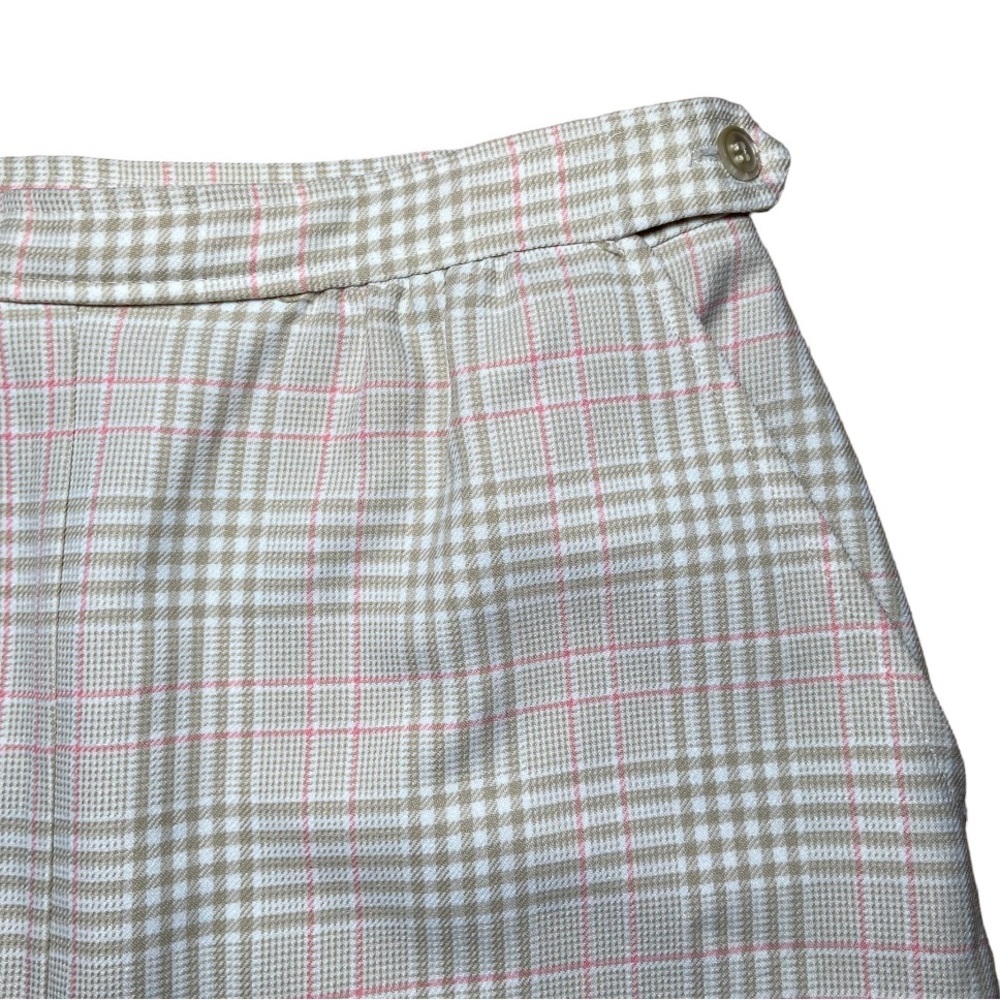 Vintage Jack Winter Tan Plaid Checkered Skirt Small Classic Preppy Fall - Picture 2 of 9